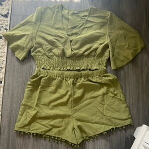 Two piece army green set